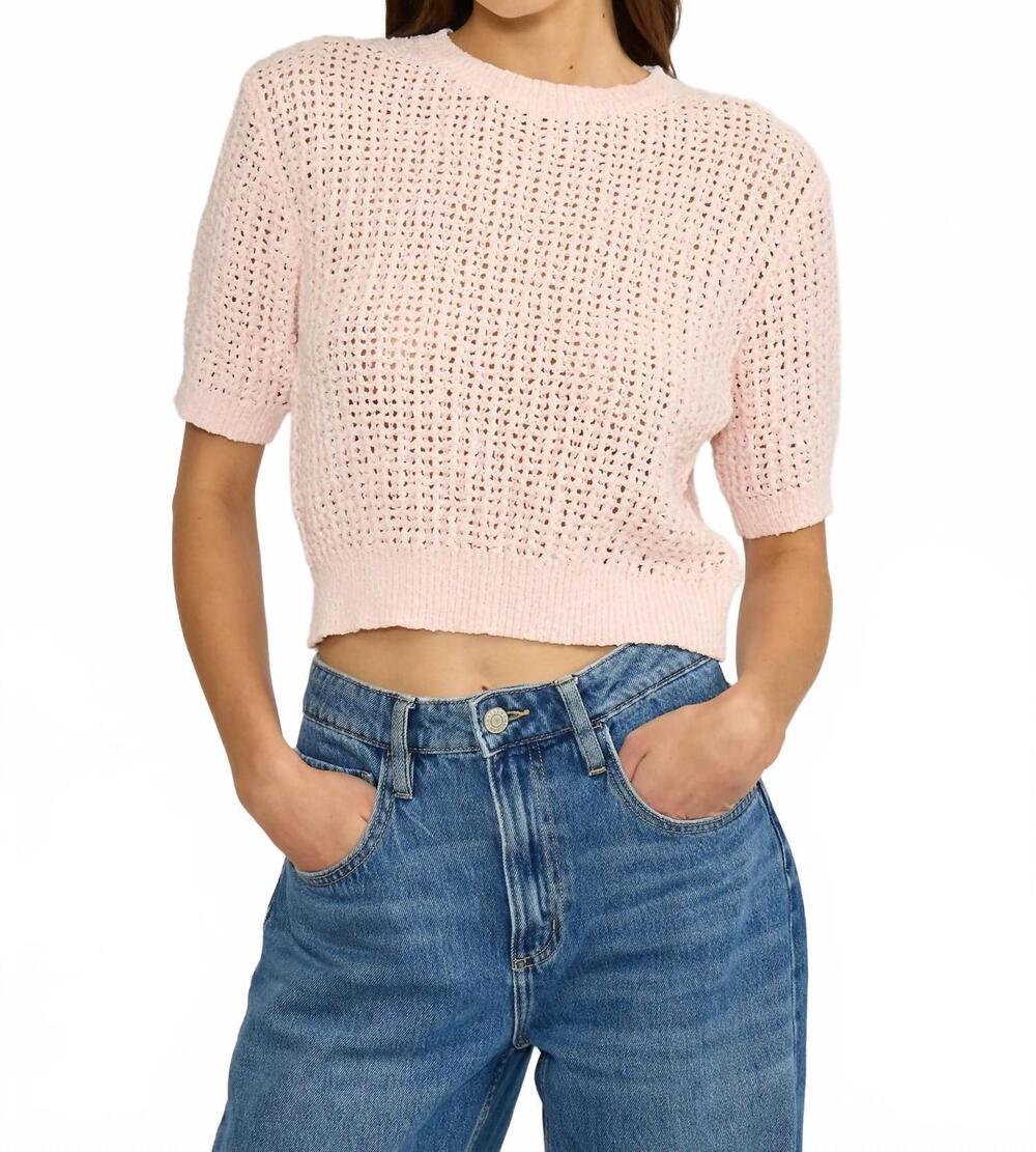 NEW LUCY PARIS lou knit top sweater in light pink